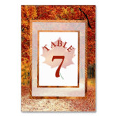 Najaarsdag  Herfst Leaf Table Number Kaart (Achterkant)