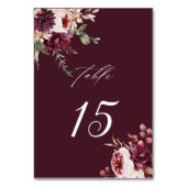 Najaarsdag Romance Burgundy Floral Wedding Kaart (Achterkant)