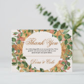 Najaarsdag Sinaasappel Grieks Waterverf bruiloft Bedankkaart (Staand voorkant)