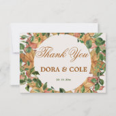 Najaarsdag Sinaasappel Grieks Waterverf bruiloft Bedankkaart (Achterkant)