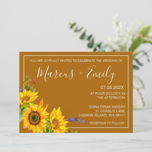 Najaarsdag - Uitnodiging tot bruiloft (Staand voorkant)