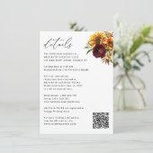 Najaarsdag van de bruine bruidsbloem - details informatiekaartje (Staand voorkant)