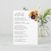 Najaarsdag van de bruine bruidsbloem - details informatiekaartje (Staand voorkant)