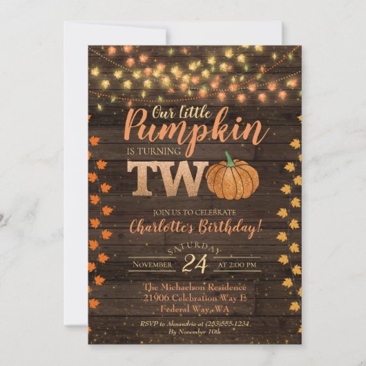 Najaarsdag van de Herfst in Rustic Kaart (Voorkant)