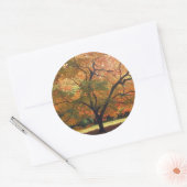 Najaarsdag van de herfst van de bruiloft ronde sticker (Envelop)