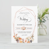 Najaarsdag van het Lijst van Floral in Terracotta  Kaart (Staand voorkant)