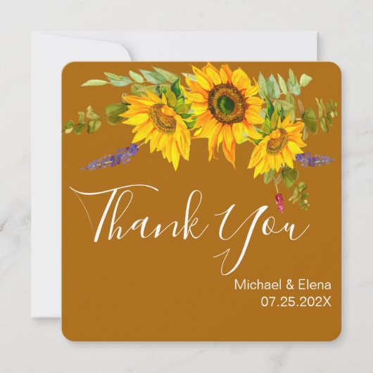 Najaarsdag Zonnebloemen Weddenschap Hartelijk dank (Voorkant)