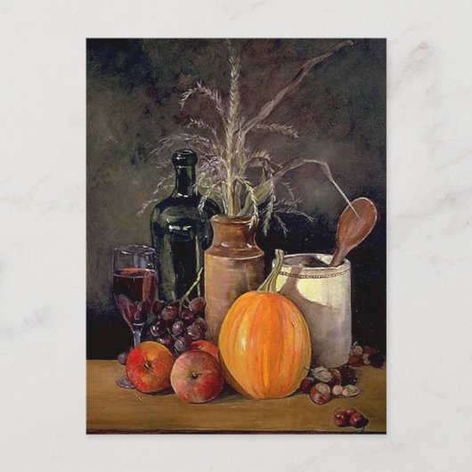 Najaarsdecorpties op tabel briefkaart (Voorkant)