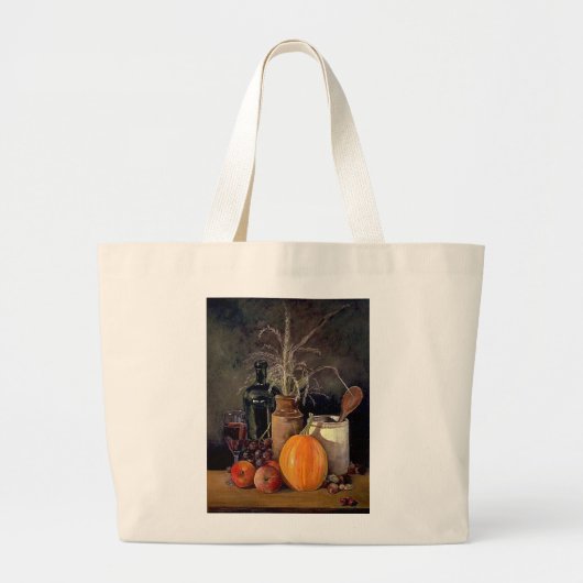 Najaarsdecorpties op tabel grote tote bag (Voorkant)