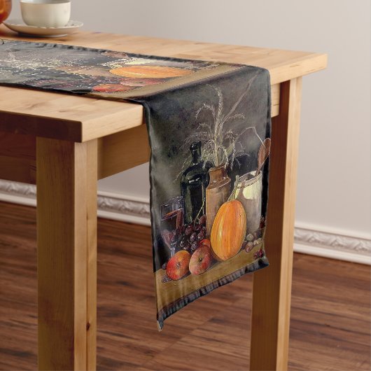 Najaarsdecorpties op tabel lange tafelloper (Voorbeeld)