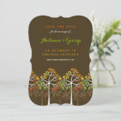 Najaarse Herfst Trees Wedding Photo Save the Date (Staand voorkant)