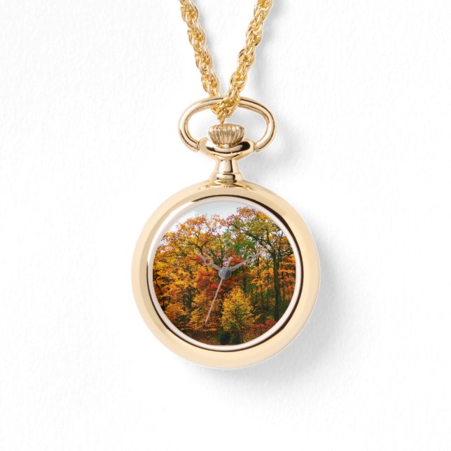 Najaarse Oranje bomen Horloge (Voorkant)