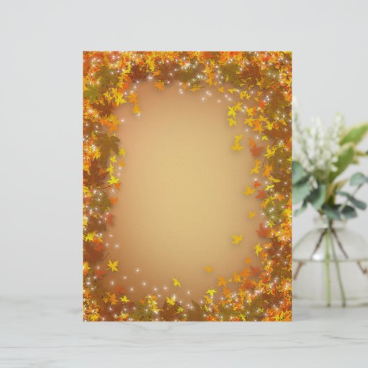 Najaarse valblad achtergrond voor brief (Staand voorkant)