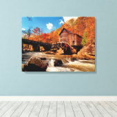 Najaarse watermill canvas afdruk (Insitu (Houten vloer))