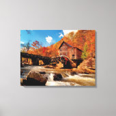 Najaarse watermill canvas afdruk (Voorkant)