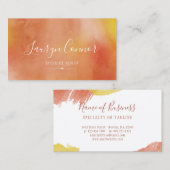 Najaarse Waterverven en prachtig script Visitekaartje (Voorkant / Achterkant)