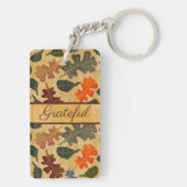 Najaarseiken bomen verlaten schitterend sleutelhanger (achterkant)