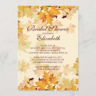Najaarsfalle bladeren Bridal Shower-uitnodiging Kaart