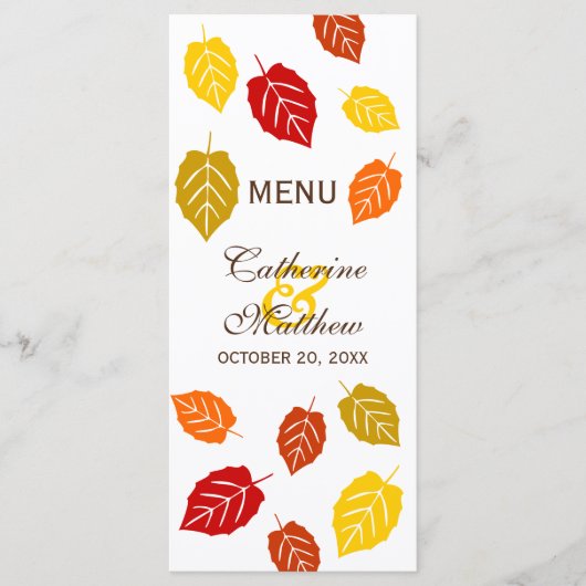 Najaarsfalling laat menu Kaart (Voorkant)