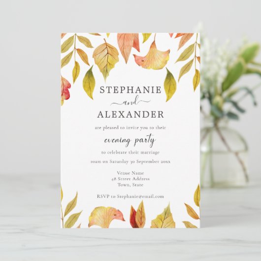 Najaarsfeest van de herfst van de bruiddag kaart (Staand voorkant)