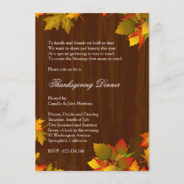 Najaarsfeest van de Thanksgiving van de Herfst Kaart