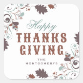 Najaarsfeest van de Thanksgiving van de olietakker Vierkante Sticker (Voorkant)