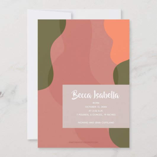 Najaarsfoto foto's van de fall Leaves Birth Announ Feestdagenkaart (Achterkant)