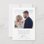 Najaarsfoto Romance Elegant Floral Wedding Foto Bedankkaart (Achterkant)