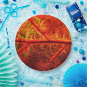 Najaarsfoto van Fall Wedding Rustic Leaf Close Papieren Bordje (Feest)