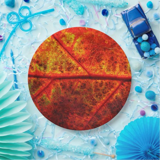 Najaarsfoto van Fall Wedding Rustic Leaf Close Papieren Bordje (Feest)