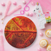 Najaarsfoto van Fall Wedding Rustic Leaf Close Papieren Bordje (Feest)