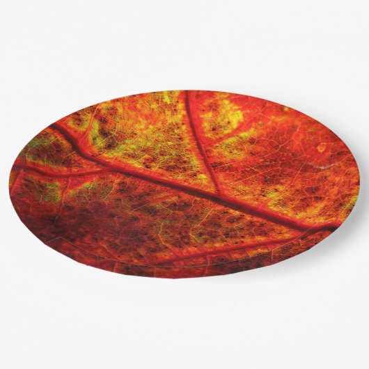 Najaarsfoto van Fall Wedding Rustic Leaf Close Papieren Bordje (Gekanteld)