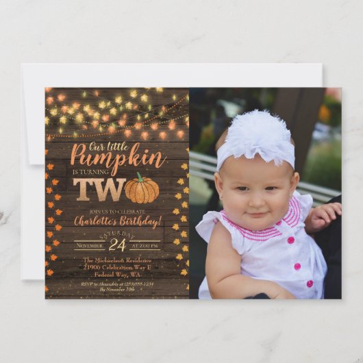 Najaarsfoto van Herfst Rustic Foto Land Birthday Kaart (Voorkant)