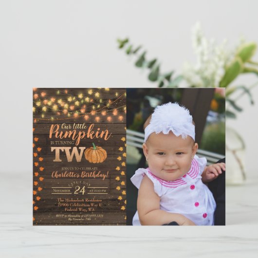 Najaarsfoto van Herfst Rustic Foto Land Birthday Kaart (Staand voorkant)