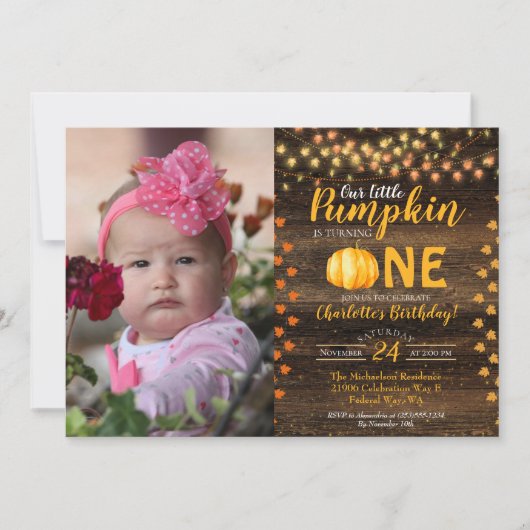 Najaarsfoto van Herfst Rustic Land Birthday Kaart (Voorkant)