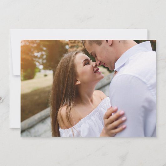 Najaarsfoto van het huwelijk sparen de datum save the date (Achterkant)