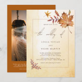 Najaarsfoto Waterverf van Maple Leaf Weddenschap Kaart (Voorkant / Achterkant)