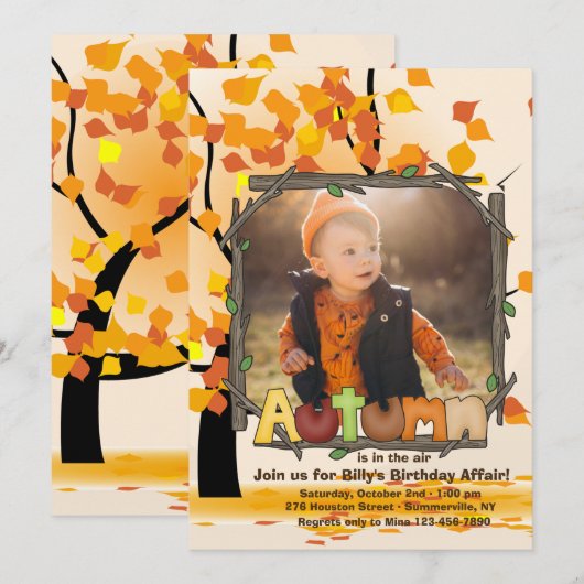 Najaarsfotouitnodiging Kaart (Voorkant / Achterkant)