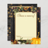 Najaarsgeheugenkaart van de herfst rustic voor 80  (Voorkant / Achterkant)