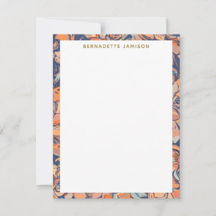 Najaarsgrens Botanical Earthy Navy Border Personal Notitiekaartje