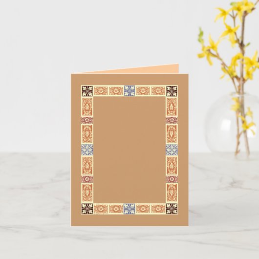 Najaarsgrens Bruin Blauwe Nota Kaart (Gele Bloem)