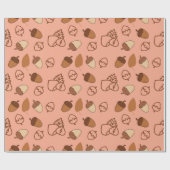 Najaarshazelnoot en blad naadloos inpakpapier (Vlak)