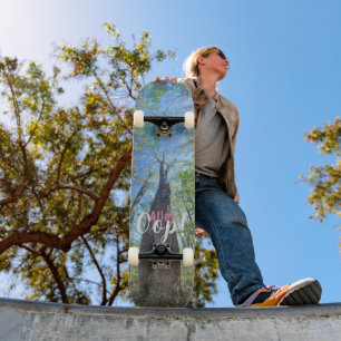 Najaarshemel van de Alley Oop en bladeren Persoonlijk Skateboard