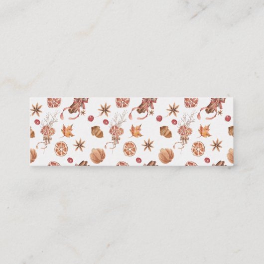 NajaarsHerfst Pumpkin Scene Mini Labels Visitekaar (Achterkant)