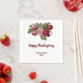 NajaarsHerfst Rustic Maroon Rozen Thanksgiving Servet (Insitu)