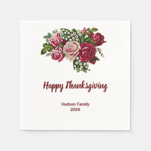 NajaarsHerfst Rustic Maroon Rozen Thanksgiving Servet