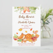 Najaarsherfst schattig baby baby shower kaart (Staand voorkant)