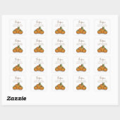 NajaarsHerfst Waterverf Pumpkin Elegant Harvest Vierkante Sticker (Vel)
