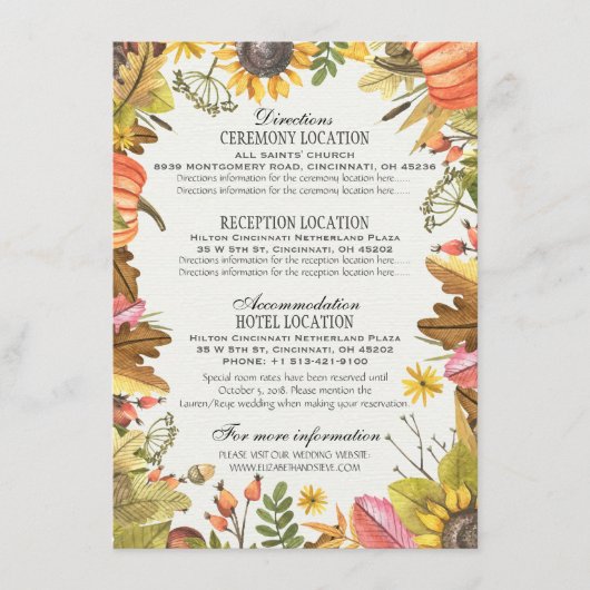 Najaarsinformatie laat pomkins Weddenschap Informatiekaartje (Voorkant)