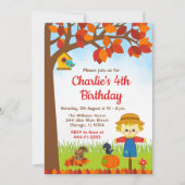 Najaarsjongen Herfst Boy Scarecrow Birthday Kaart (Voorkant)